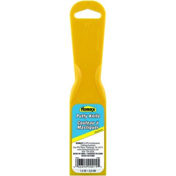 Homax 00015 Putty Knife, 1-1/2 in W Blade, Polystyrene Blade, Polystyrene Handle