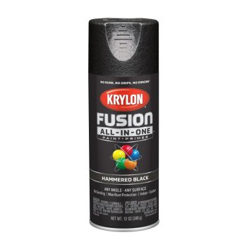 Krylon K02782007 Spray Paint, Hammered, Black, 12 oz, Can