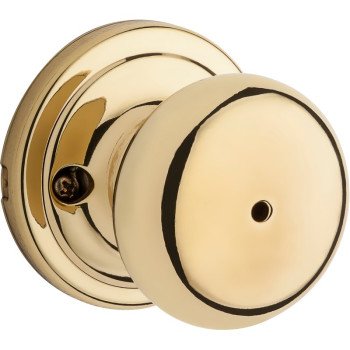 Kwikset Signature Series 730H 3 6AL RCS Privacy Lockset, Hancock, Mushroom Design, Polished Brass, Zinc, Gold