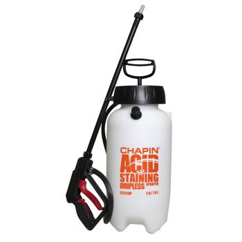 Chapin 22251XP Industrial Dripless Acid Cleaning Sprayer, 2 gal, Poly Tank, 42 in L Hose, Adjustable Poly Cone Nozzle