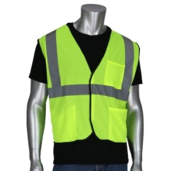 Safety Works CVCL2MLXL Safety Vest, XL, Polyester, Lime Yellow, Hook-and-Loop