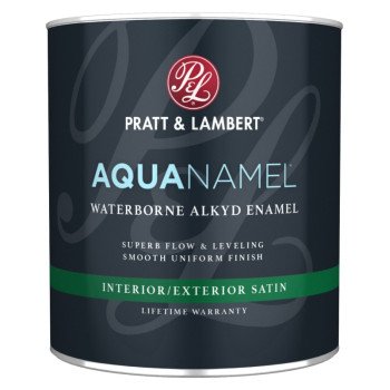 Pratt & Lambert Aquanamel 0000Z0781-14 Waterborne Enamel Paint, Satin Sheen, Pastel, 1 qt, 400 sq-ft Coverage Area