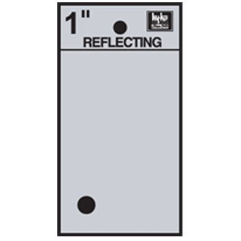 Hy-Ko RV-15 Reflective Sign, Character: ., 1 in H Character, Black Character, Silver Background, Vinyl