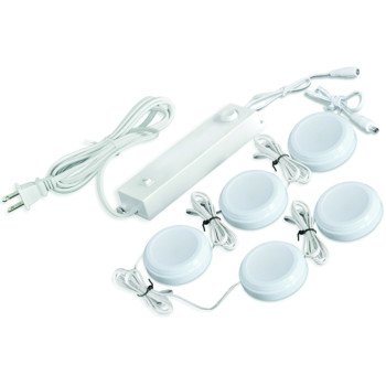 GOOD EARTH LIGHTING AC1072-WHG-05LF2 Plug-In Puck Kit, 0.1 A, 120 V, 7.97 W, 2-Lamp, LED Lamp, 486.1 Lumens