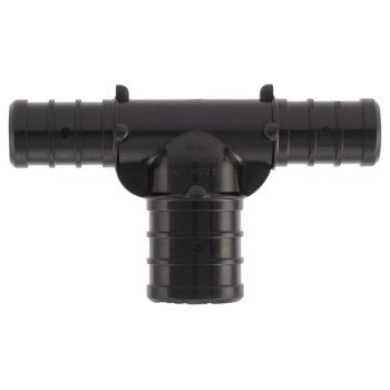 Apollo PXPAT1212345PK Pipe Tee, 1/2 x 3/4 in, Barb, Plastic, Black, 200 psi Pressure