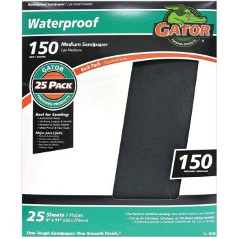 Gator 3285 Sanding Sheet, 11 in L, 9 in W, 150 Grit, Silicone Carbide Abrasive