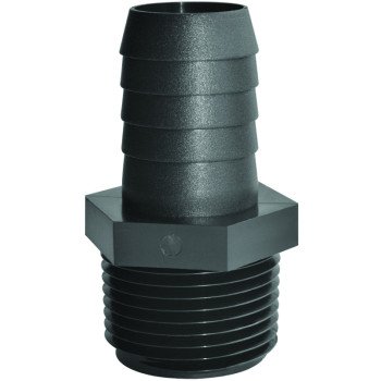 Green Leaf A1438P Pipe to Hose Adapter, Straight, Polypropylene, Black