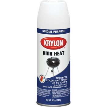 Krylon K01505777 Spray Paint, Flat, White, 12 oz, Can