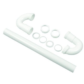 Danco 94007 S-Trap, 1-1/2 in, Slip, Plastic, White