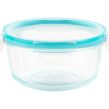 Snapware 1109306 Food Container, 4 Cups Capacity, Glass, 6-1/2 in Dia, 3-1/4 in H