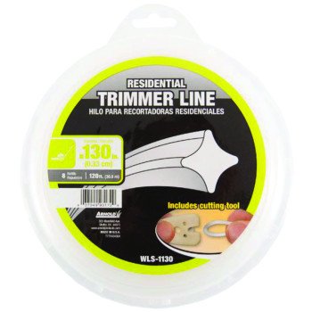 Arnold WLS-1130 Trimmer Line, 0.13 in Dia, 120 ft L, Nylon