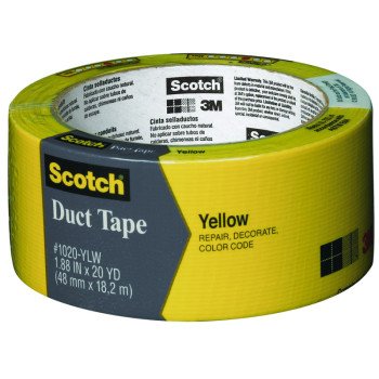 Scotch 3920-YL Duct Tape, 20 yd L, 1.88 in W, Yellow