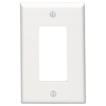 Leviton 80601-W Wallplate, 4.88 in L, 3.13 in W, 1-Gang, Thermoset Plastic, White, Smooth