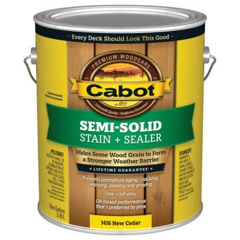 Cabot 140.0001416.007 Semi Transparent Stain, Natural Flat, New Cedar, Liquid, 1 gal