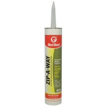 Red Devil ZIP-A-WAY 0606 Removable Sealant, Clear, 10 to 100 deg F, 10.1 oz