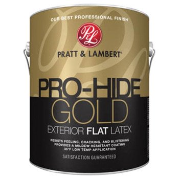 Pratt & Lambert Pro-Hide Gold Z8400 0000Z8400-16 Exterior Paint, Flat, Super One-Coat White, 1 gal