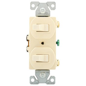 Eaton Wiring Devices 271LA Combination Toggle Switch, Light Almond, 15 A, 120/277 V, Screw Terminal