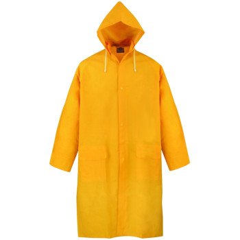 Diamondback PY-800XXL Raincoat, 2XL, Polyester/PVC, Yellow, Comfortable Corduroy Collar, Double Fly Snap Closure, Knee