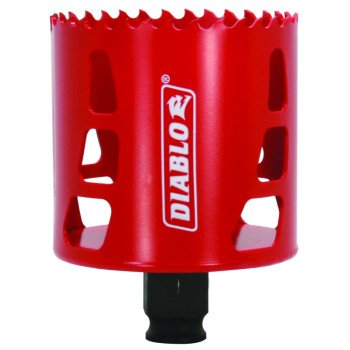 Diablo DHS2687 Hole Saw, 2-11/16 in Dia, 2-3/8 in D Cutting, 3/8 in Arbor, Bi-Metal Cutting Edge