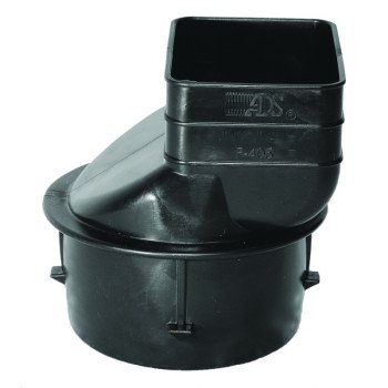 ADS 0364AA Downspout Adapter, 3 x 2-1/4 x 2-1/2 in Connection, Pipe End, Polyethylene