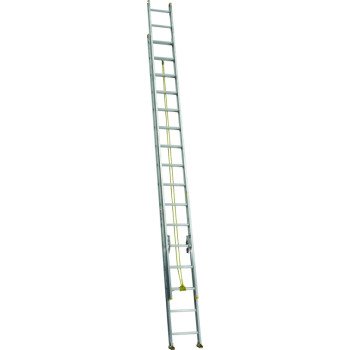 Louisville AE3232 Extension Ladder, 379 in H Reach, 250 lb, 1-1/2 in D Step, Aluminum