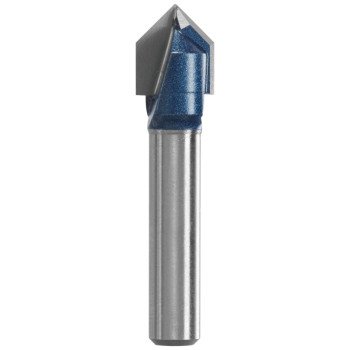 Bosch 84300MC Router Bit, 3/8 in Dia Cutter, 7/16 in L Cutting, 1-5/8 in OAL, 1/4 in Dia Shank, 2-Cutter, Steel