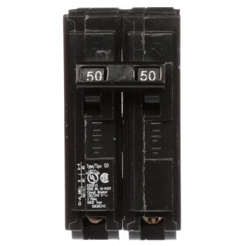 Siemens D250 Circuit Breaker, Low Voltage, QD, 50 A, 2 -Pole, 120/240 VAC, Plug Mounting