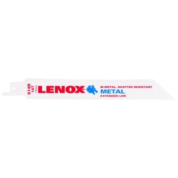 Lenox 20565S614R Reciprocating Saw Blade, 3/4 in W, 6 in L, 14 TPI, HSS Cutting Edge