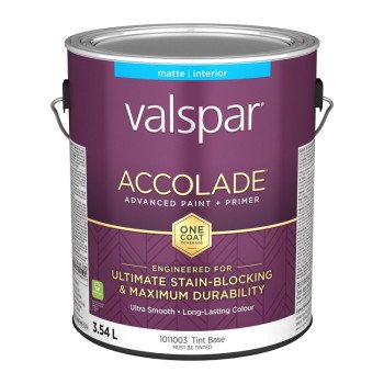 Accolade 029.1011003.007 Interior Paint and Primer, Acrylic, Matte, Tint Base, 1 gal, 37 sq-m Coverage Area