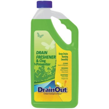 Drain OUT DOF0632N Drain Cleaner and Freshener, Liquid, Green, Citrus, 32 oz, Bottle