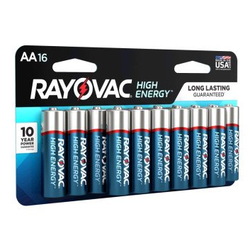 Rayovac 815-16LTK Battery, 1.5 V Battery, 3000 mAh, AA Battery, Alkaline