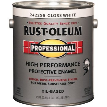 RUST-OLEUM PROFESSIONAL 242256 Protective Enamel, Gloss, White, 1 gal Can