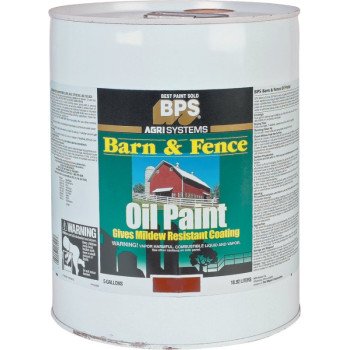 Valspar 2125-11 Oil Barn and Fence Paint, Gloss, Red, Liquid, 5 gal Pail