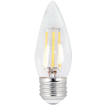 Feit Electric BPETC40/827/LED/2 LED Lamp, Specialty, Torpedo Tip Lamp, 40 W Equivalent, E26 Lamp Base, Dimmable, Clear