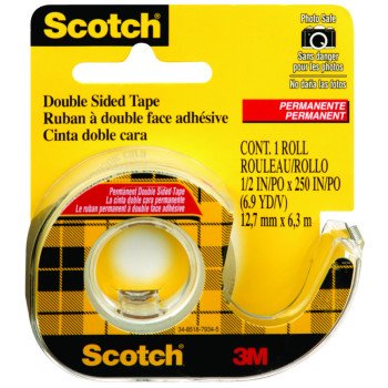 Scotch 136-NA Double-Sided Tape, 6.3 m L, 12.7 mm W