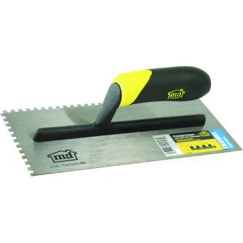 M-D 20058 Tile Installation Trowel, 3/16 in W x 3/16 in D Notch, 11 in L, 4-1/2 in W, Square Notch, Comfort Grip Handle