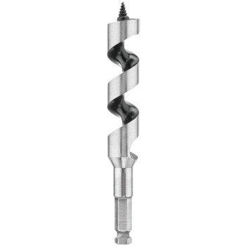 DeWALT DW1675 Auger Drill Bit, 1-3/8 in Dia, 6 in OAL, Hollow Center Flute, 7/16 in Dia Shank, Ball Groove Shank