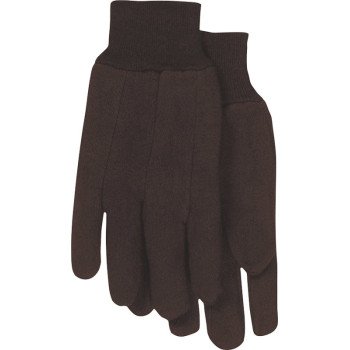 Boss 4020-6 Protective Gloves, L, Straight Thumb, Clute-Cut, Knit Wrist Cuff, Polyester, Brown