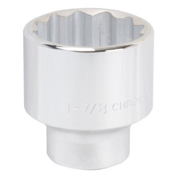 Vulcan MT-SS6060 Drive Socket, 1-7/8 in Socket, 3/4 in Drive, 12-Point, Chrome Vanadium Steel, Chrome