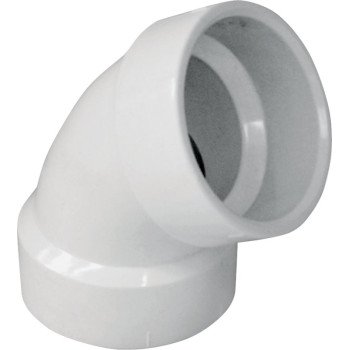 Canplas 192602L Pipe Elbow, 2 in, Hub, 60 deg Angle, PVC, White