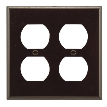 Eaton Wiring Devices 2150B-BOX Receptacle Wallplate, 4-1/2 in L, 4-9/16 in W, 2 -Gang, Thermoset, Brown