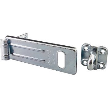 Master Lock 706D Hasp, 6 in L, Steel, Zinc, 9/16 in Dia Shackle