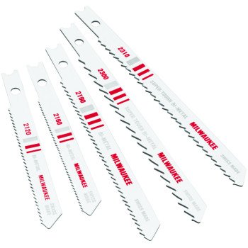 Milwaukee 49-22-1168 Jig Saw Blade Assortment, 5-Piece, Bi-Metal