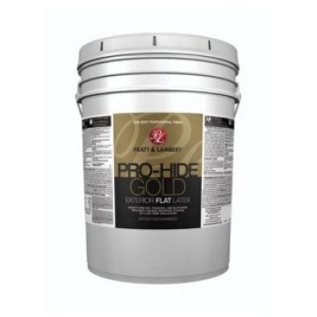 Pratt & Lambert Pro-Hide Gold Z8400 0000Z8400-20 Exterior Paint, Flat, Super One-Coat White, 5 gal