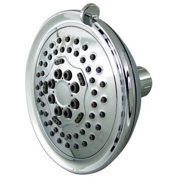 Boston Harbor S1254H00CP Shower Head, 1.75 gpm, 1/2-14 NPT Connection, Threaded, 5-Spray Function, ABS, Chrome