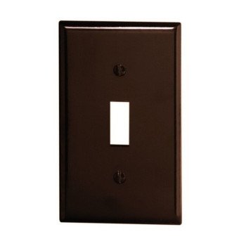 Leviton 001-85001-000 Wallplate, 4-1/2 in L, 2-3/4 in W, 1 -Gang, Thermoset, Brown, Smooth