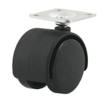 Dh Casters C-T20P1BK Swivel Caster, 2 in Dia Wheel, Plastic Wheel, Black, 85 lb