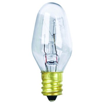 Feit Electric BP7C7/4/CAN Incandescent Bulb, 7 W, C7 Lamp, Candelabra E12 Lamp Base, 2700 K Color Temp