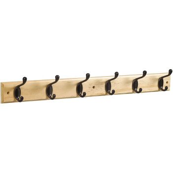 National Hardware DPV8170 S812-982 Hook Rail, 6-Hook, Wood, Oil-Rubbed Bronze