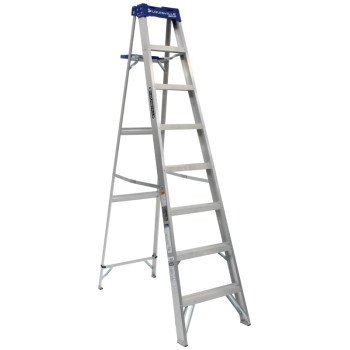 Louisville AS2108 Step Ladder, 8 ft H, Type I Duty Rating, Aluminum, 250 lb, 7-Step, 147 in Max Reach